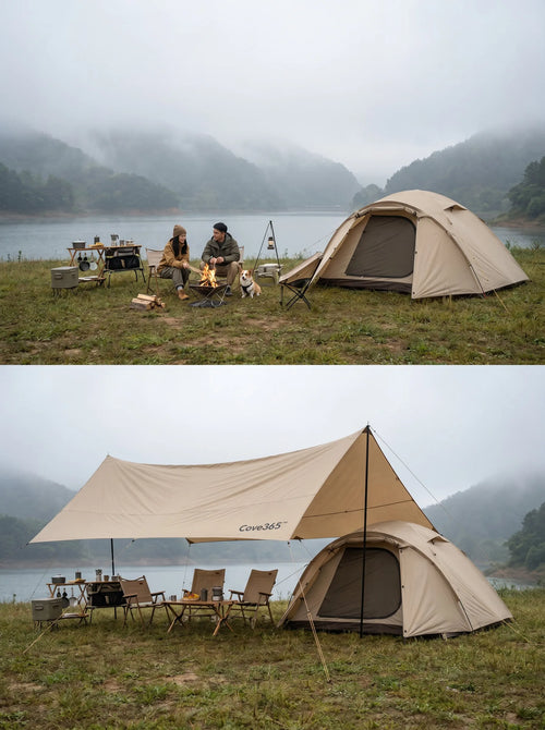 Cove365™ Modular Camping Canopy Tarp | Silver & Black Coated Options