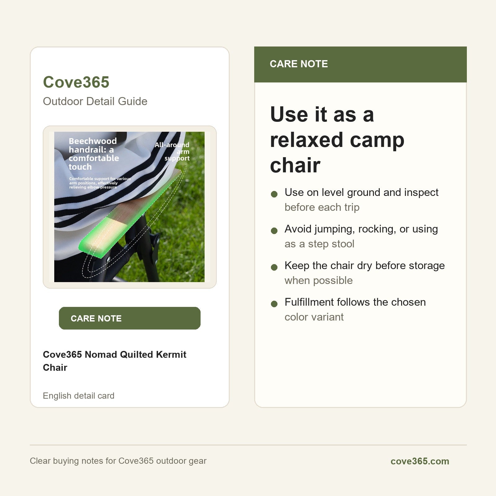 Cove365 Nomad Quilted Kermit Chair - Use it as a relaxed camp chair