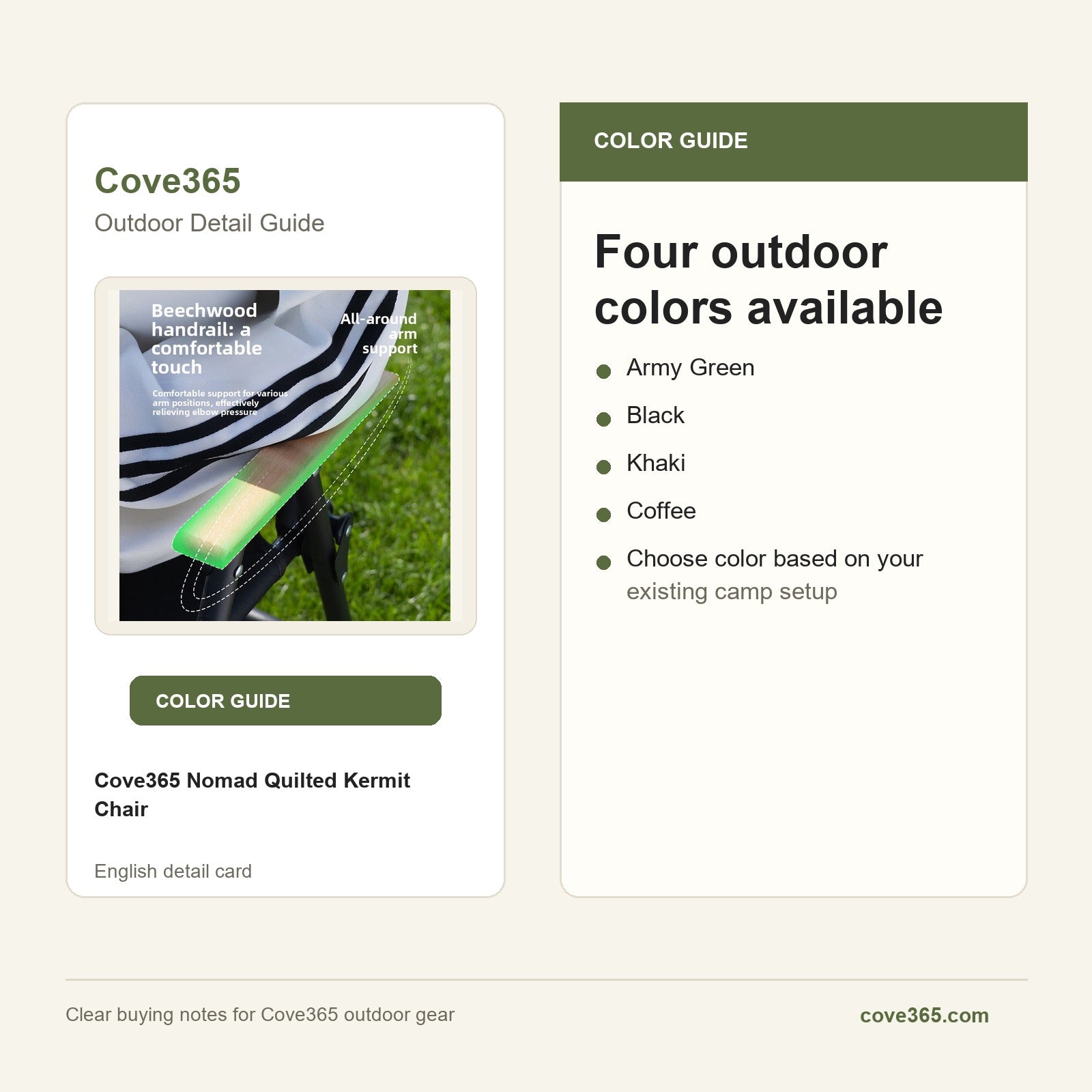 Cove365 Nomad Quilted Kermit Chair - Four outdoor colors available